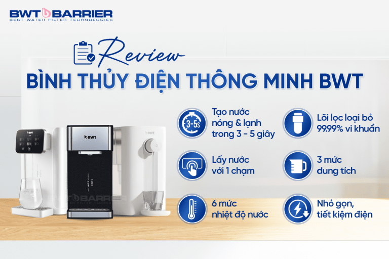 Review chân thực về bình thủy điện nóng lạnh BWT của Đức