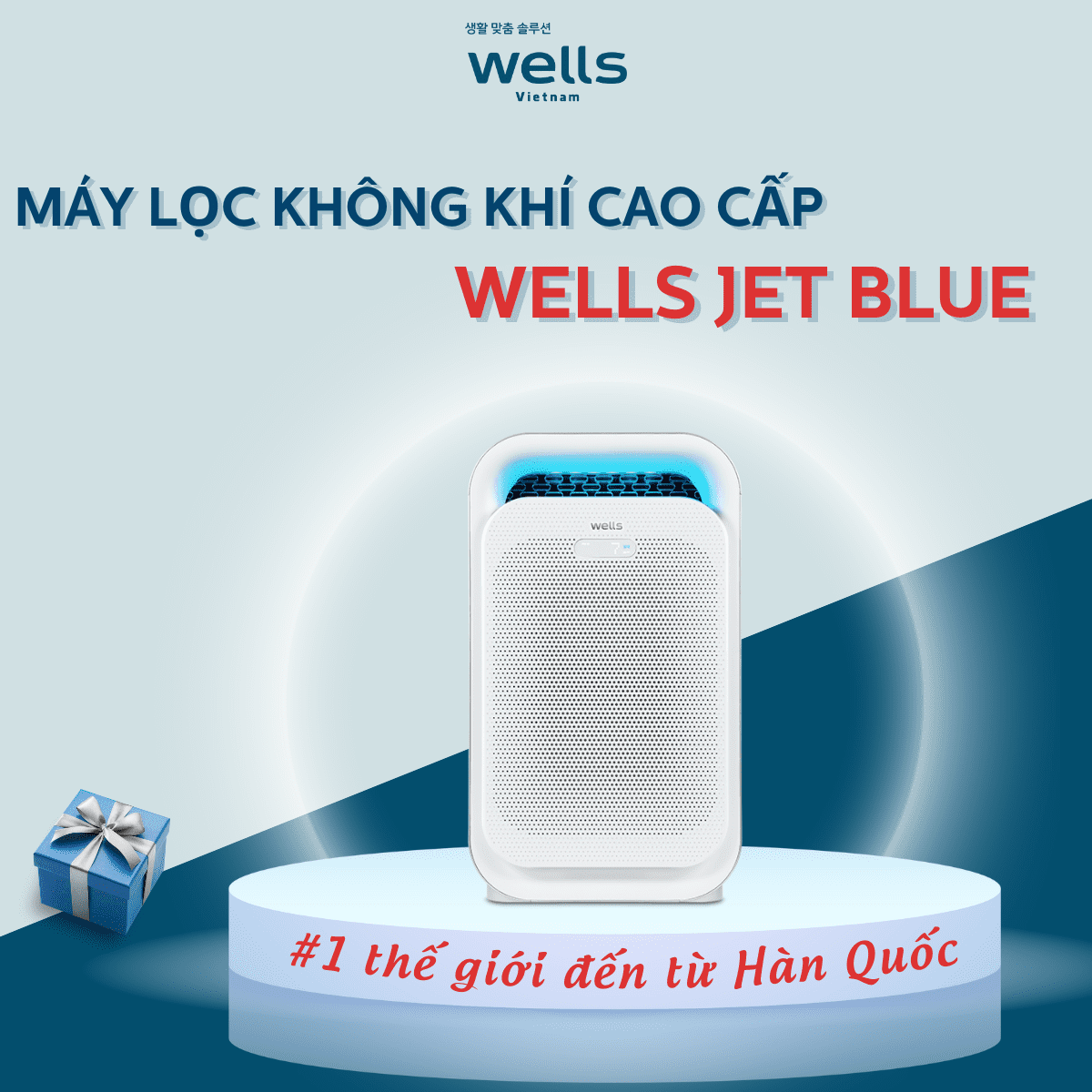 Máy lọc không khí cao cấp Wells Jet Blue